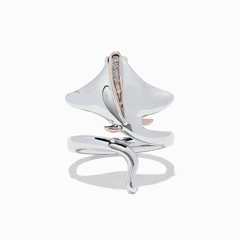 Huitan Hip Hop Rings for Women Cute Fish Animal Shaped Two Tone Design Shiny CZ Opening Adjustable Rings Party Jewelry Wholesale
