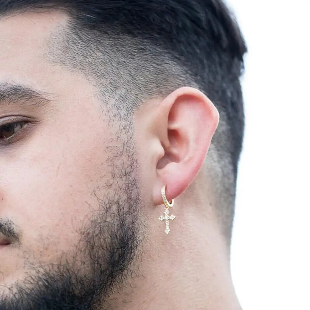 Huitan Stylish Arrow Cross-shape Drop Earrings for Women/Men Dazzling Crystal Zirconia Hiphop Party Female/Male Fashion Earrings