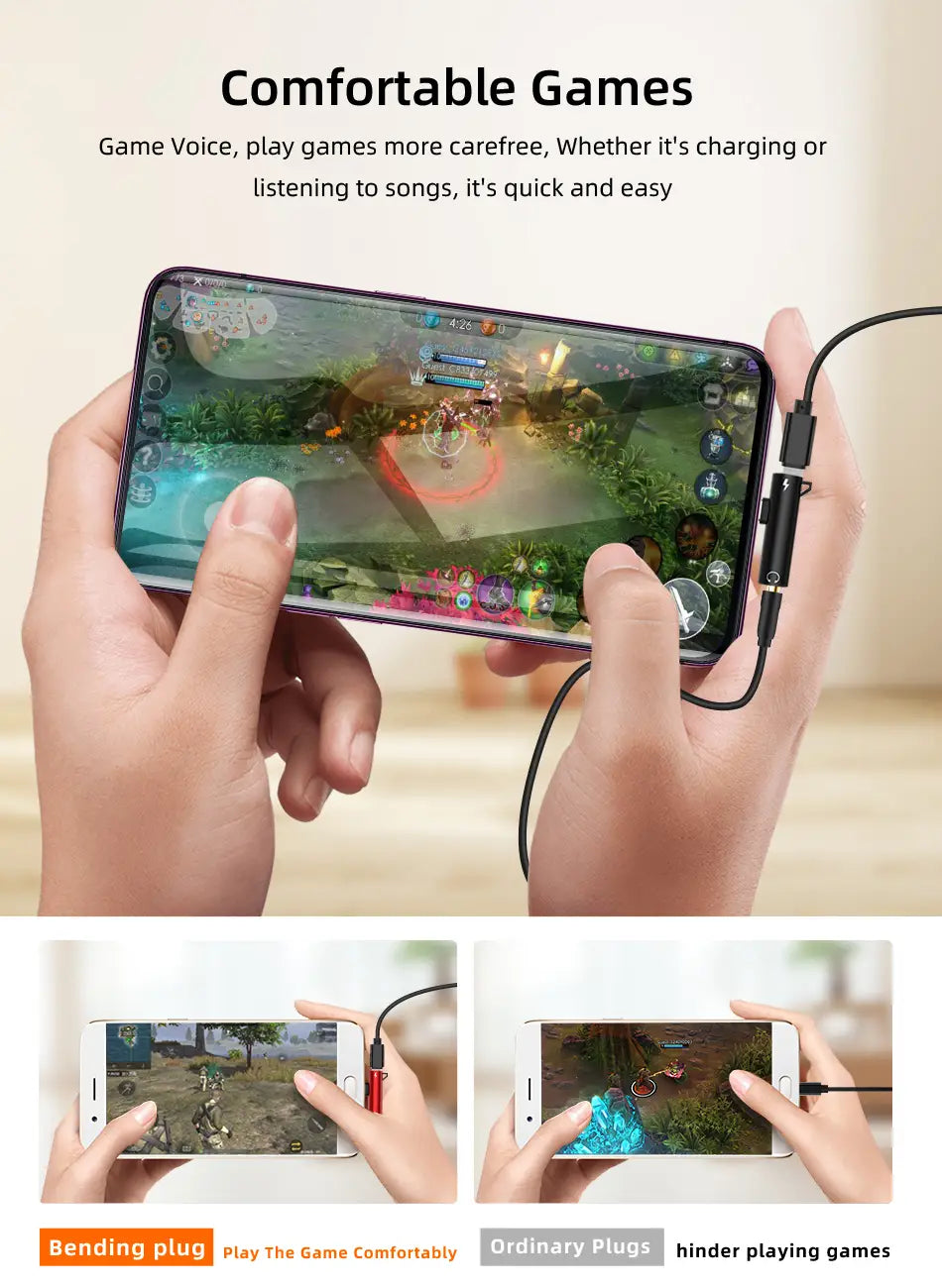 2 IN 1 Audio Headphone Charging Dual Adapter Splitter For iPhone XR XS X 7 8 11 11Pro For 3.5mm Jack to Earphone AUX Cable
