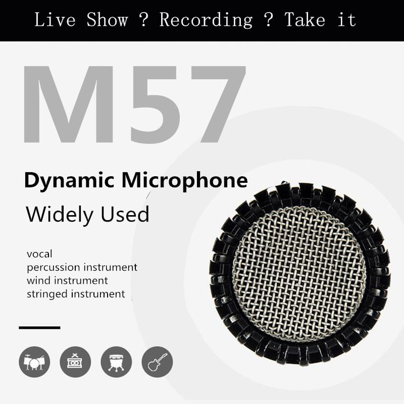 Finlemho Microphone Dyanmic Capsule Recording Studio SM57 Professional For Guitar Amplifier Drum Kit Instrument Mixer Audio