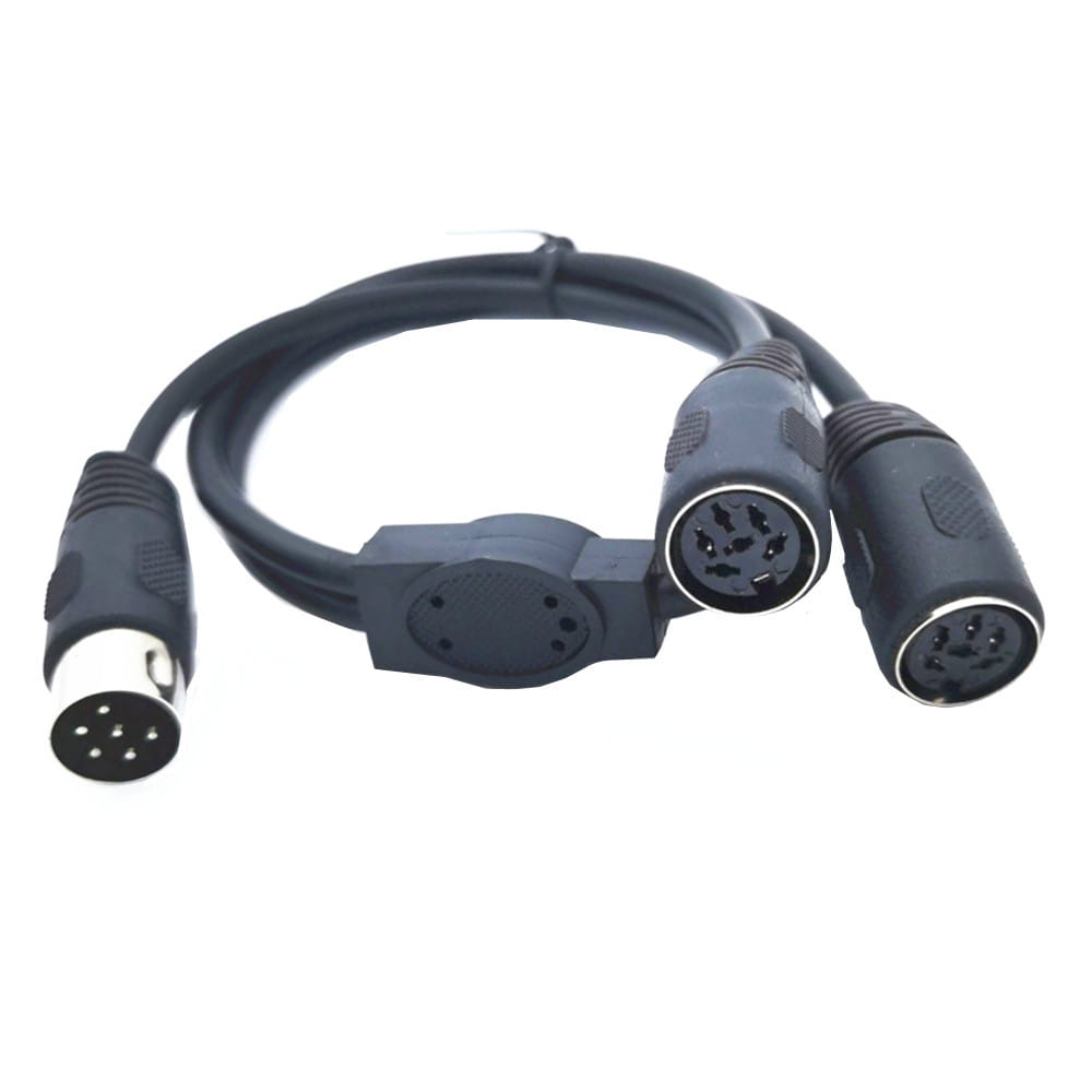 MIDI DIN 6-Pin Splitter Y Adapter Cable MIDI 6 Pin Male to dual 2 x DIN-6pin Female Extension Audio Cable 50cm