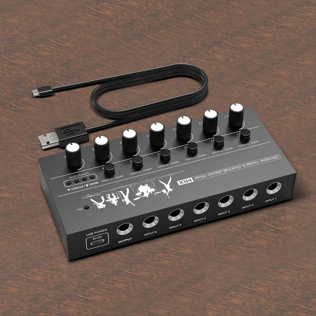 *Great Mini Stereo Audio Mixer 6 Channel Microphone Mixer Instrument Expander for Guitar/Electric Keyboard/Amplifier/Speaker