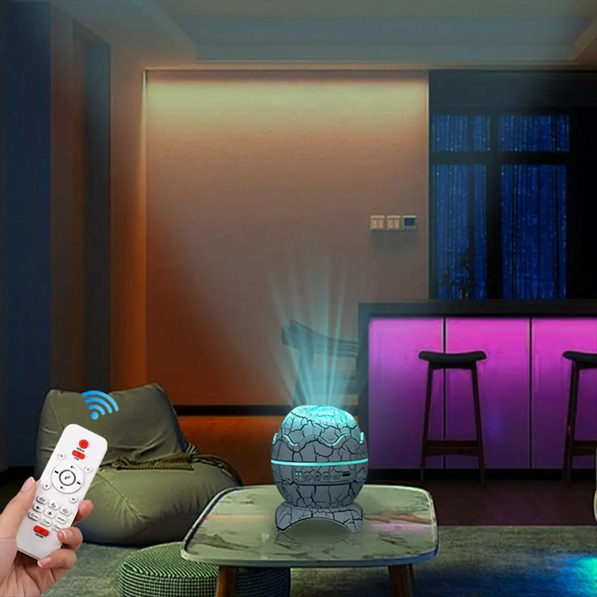 Punctual- Karaoke Bluetooth Speaker Home Karaoke Microphone Outdoor Camping KTV Bedroom Atmosphere Light Projection Lamp