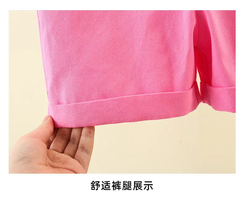 Hip Hop Children Solid Overalls Suspender Shorts Girls Dungaree Kids Candy Color Short Jumpsuit Romper Boys Streetwear Trousers