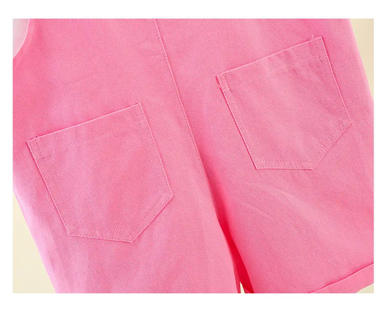 Hip Hop Children Solid Overalls Suspender Shorts Girls Dungaree Kids Candy Color Short Jumpsuit Romper Boys Streetwear Trousers