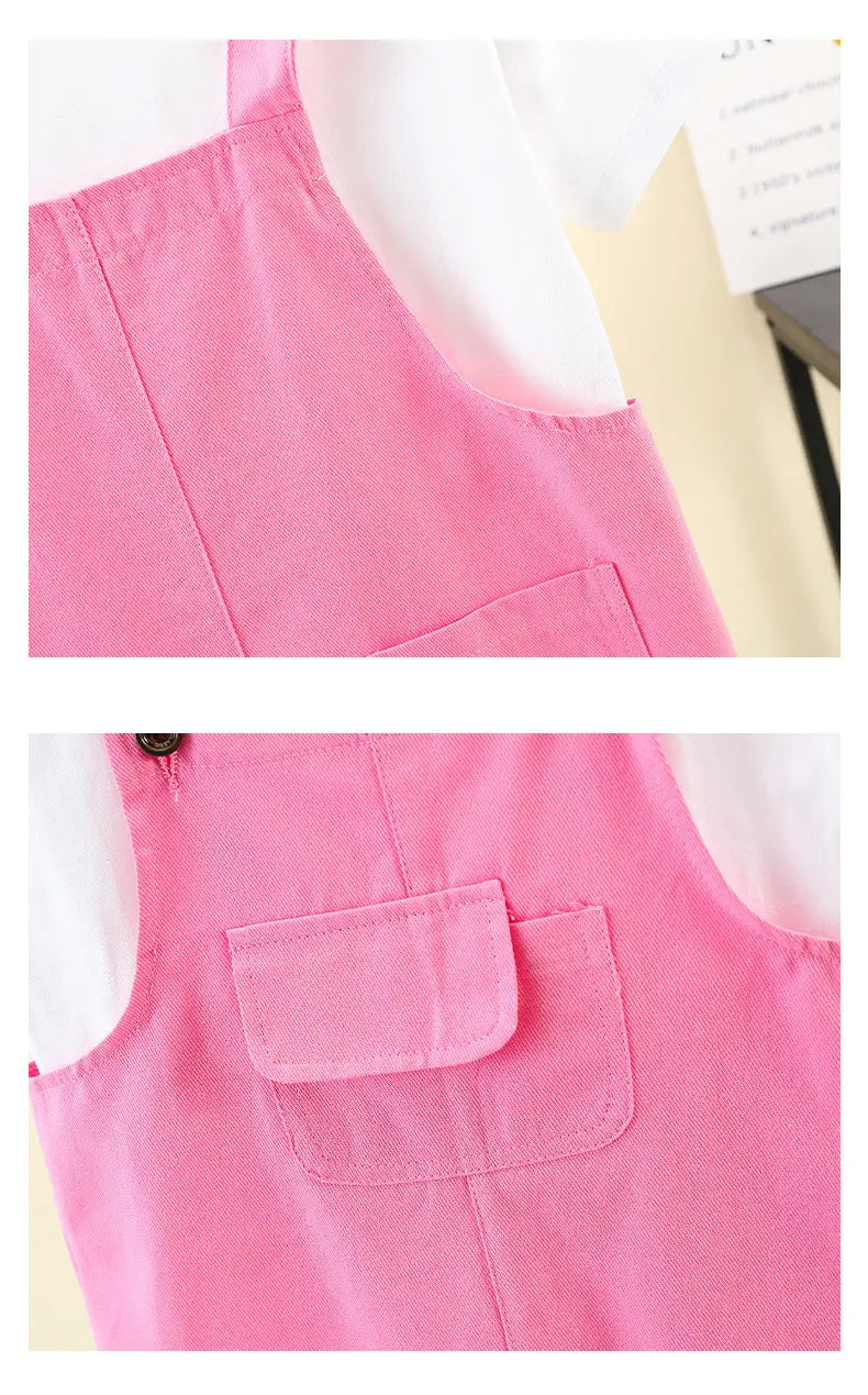 Hip Hop Children Solid Overalls Suspender Shorts Girls Dungaree Kids Candy Color Short Jumpsuit Romper Boys Streetwear Trousers