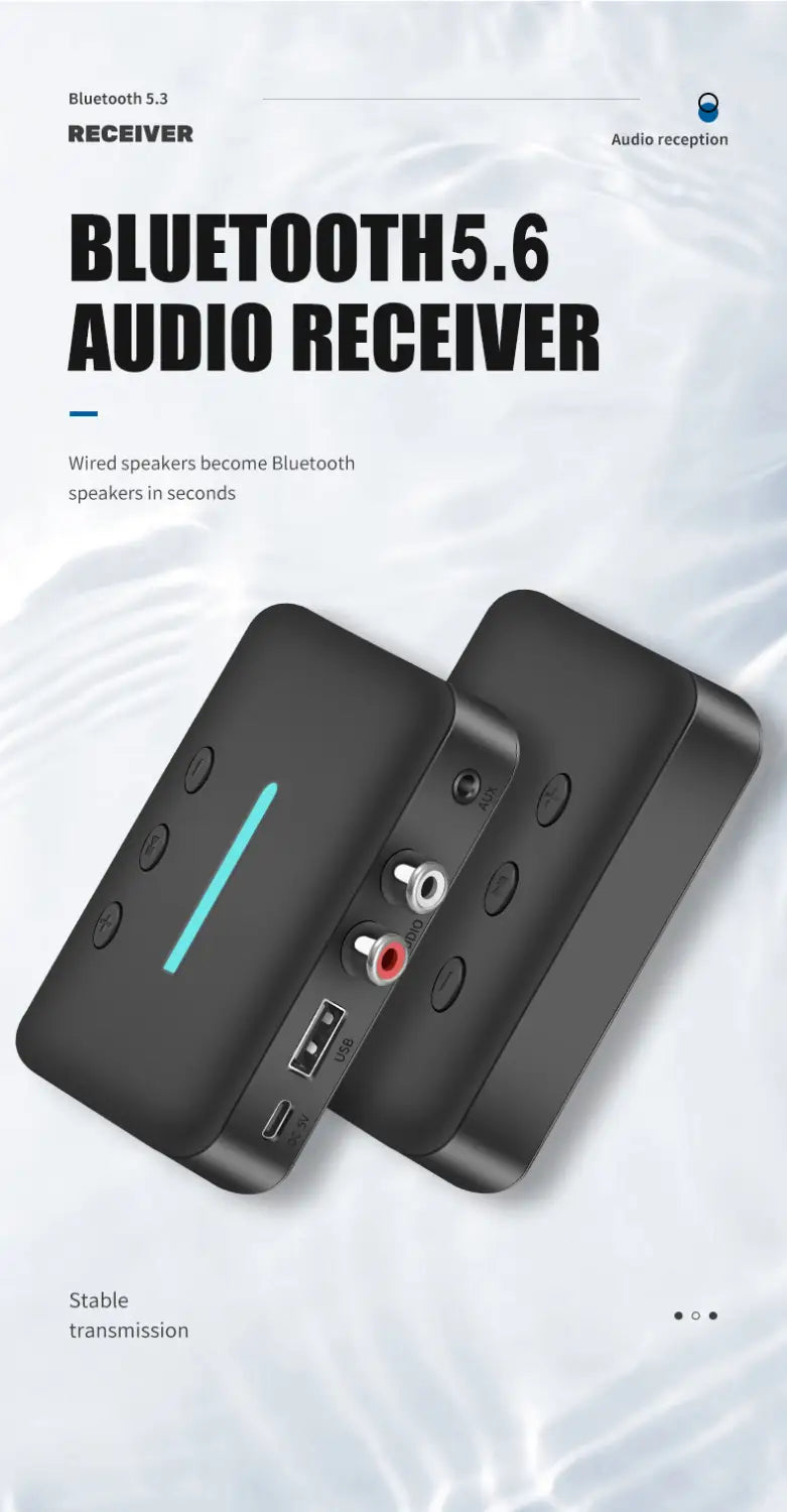 Bluetooth 5.6 Audio Receiver 3.5mm AUX RCA USB U-Disk Stereo Music Wireless Audio Adapter For PC TV Car Kit Speaker Amplifier