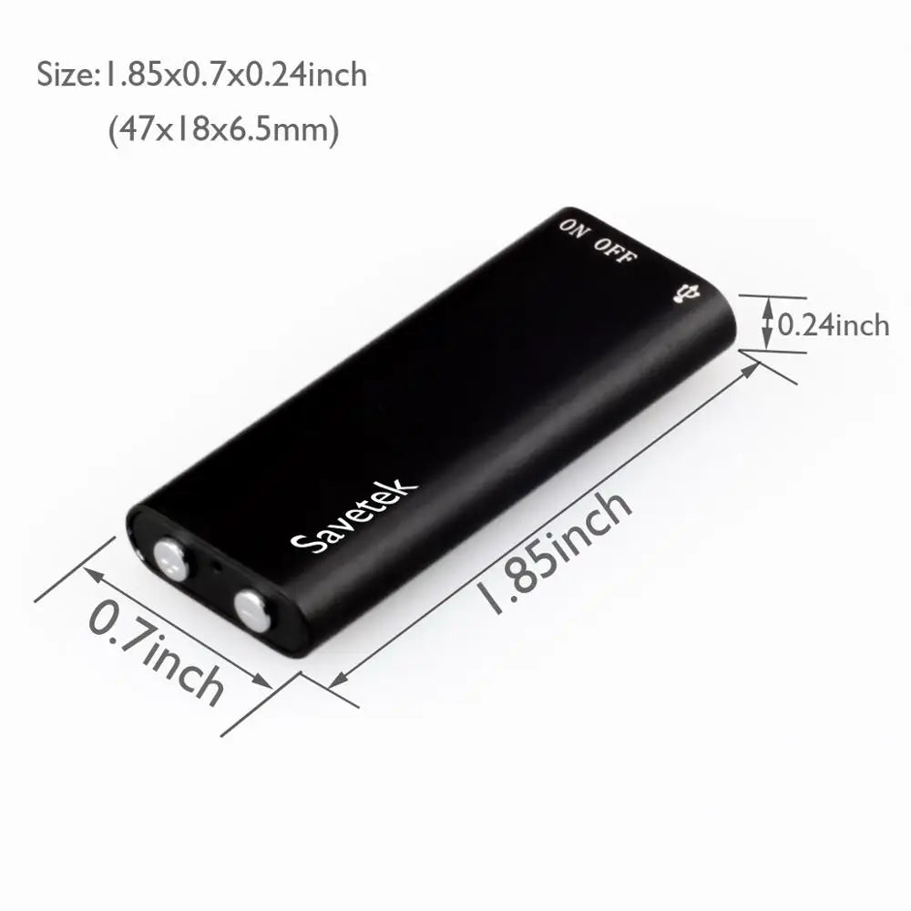 16/32GB Digital Dictaphone Audio Voice HD Noise Reduce Recorder MP3 Player Recording WAV Smallest Mini USB Pen Voice Activated