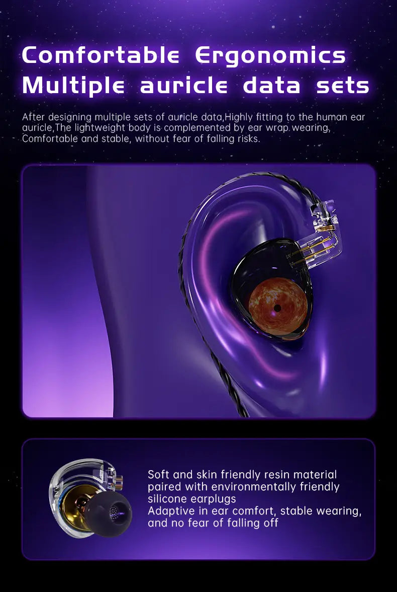 ND Planet Headphones Dynamic Drive HiFi Earphone Stereo Bass Earbud DJ Music Cancelling Sport Headsets with Detachable Cable edx