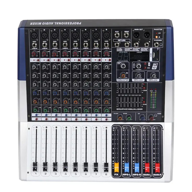 2800W High Power Amplifier 8 Channel Top-Quality Microphone Mixing Console Power Mixer - A Perfect stage studio solution