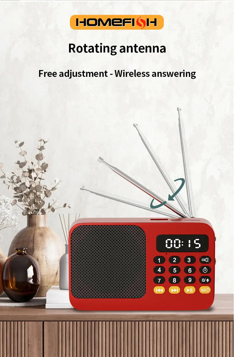 Handheld Rechargeable Digital FM USB TF MP3 Player Portable Radio Music Player Speaker Devices Supplies With LED Display Radio