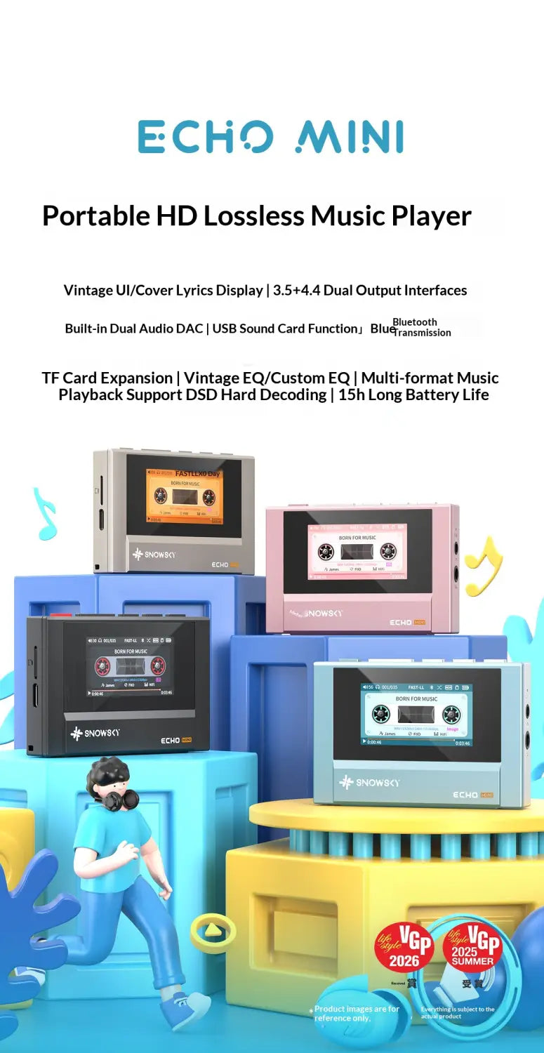 Fiio Snowsky Echo Mini Wireless Bluetooth Mp3 Mini Walkman 8GB Custom Support Dsd Retro Portable Bluetooth Player Music Gift Man