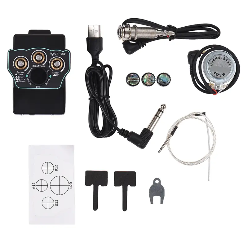 Guitar Pickup Classical Guitar Pickup Vibration Pickup BT Accompaniment Resonance Pickup 3-Band EQ Equalizer Acoustic-ABIU