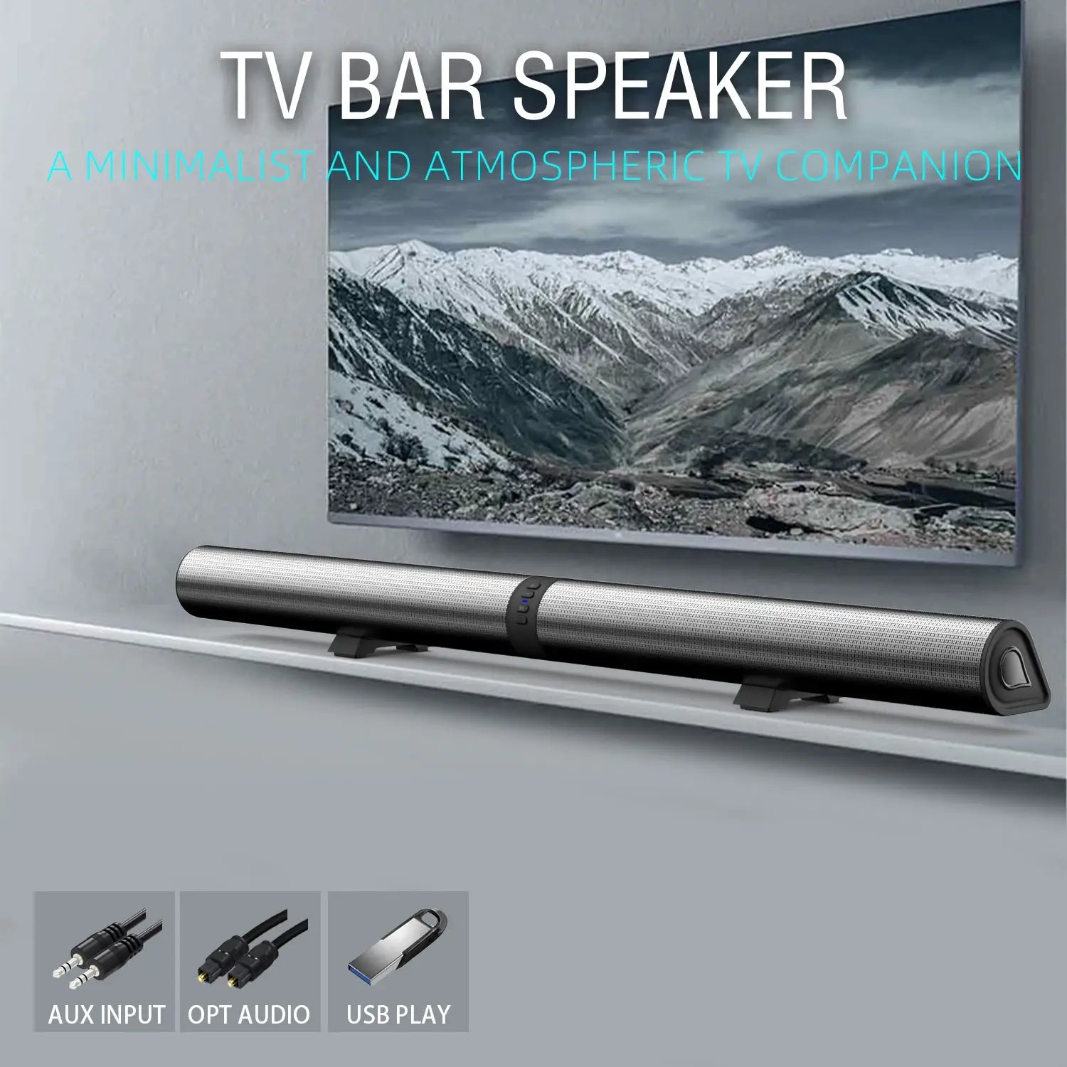 FM Soundbar TV Bluetooth Speakers HDMI/AUX/BT/OPT Connections Soundbars with 2-in-1 Detachable Home Cinema Shengba Sound System