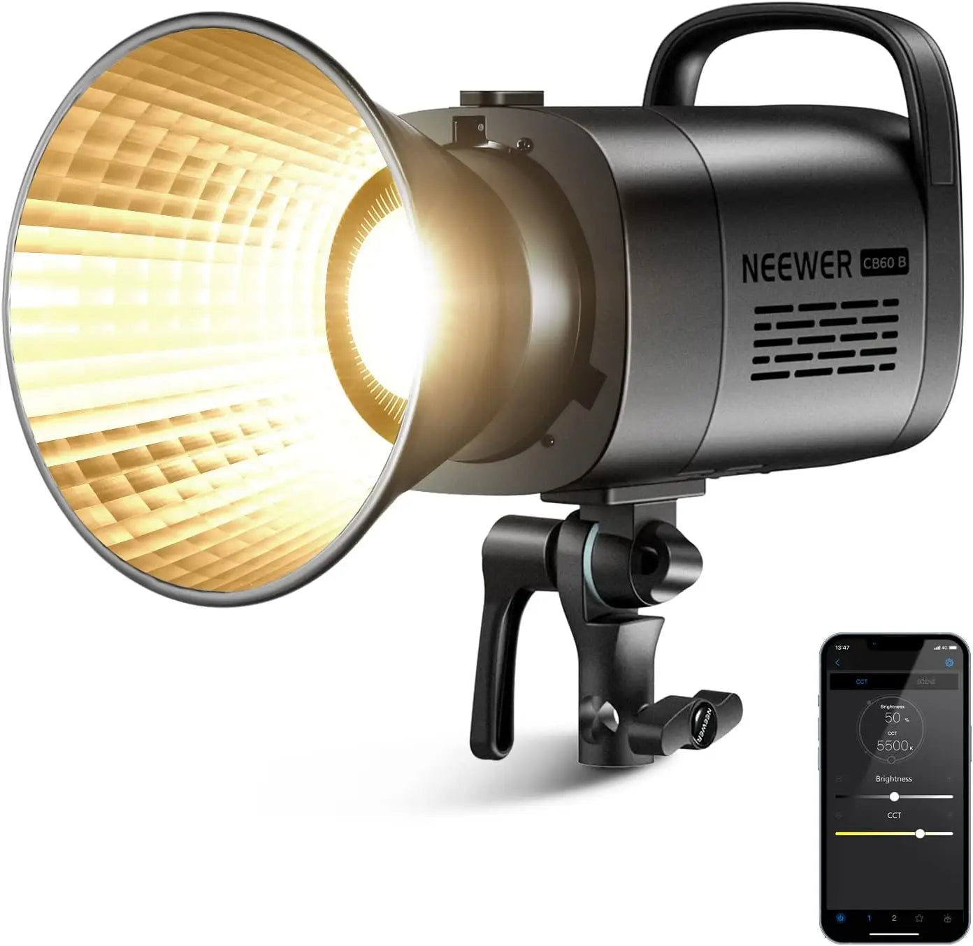 NEEWER 70W LED Video Light with 2.4G&APP Control Bowens Mount Continuous Output Lighting for Studio Photograpny/Video Recording