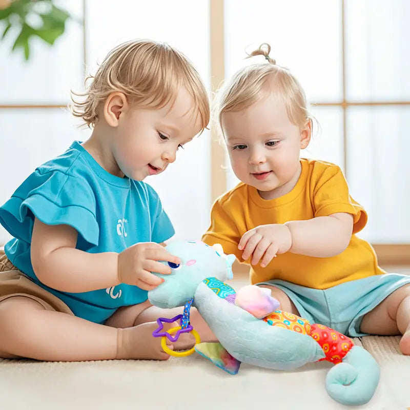 Baby Rattles Toys Infant Musical Stuffed Animals Soft Toy with Bright Colors Crinkle Sound Paper Newborn Toys for 12 Months