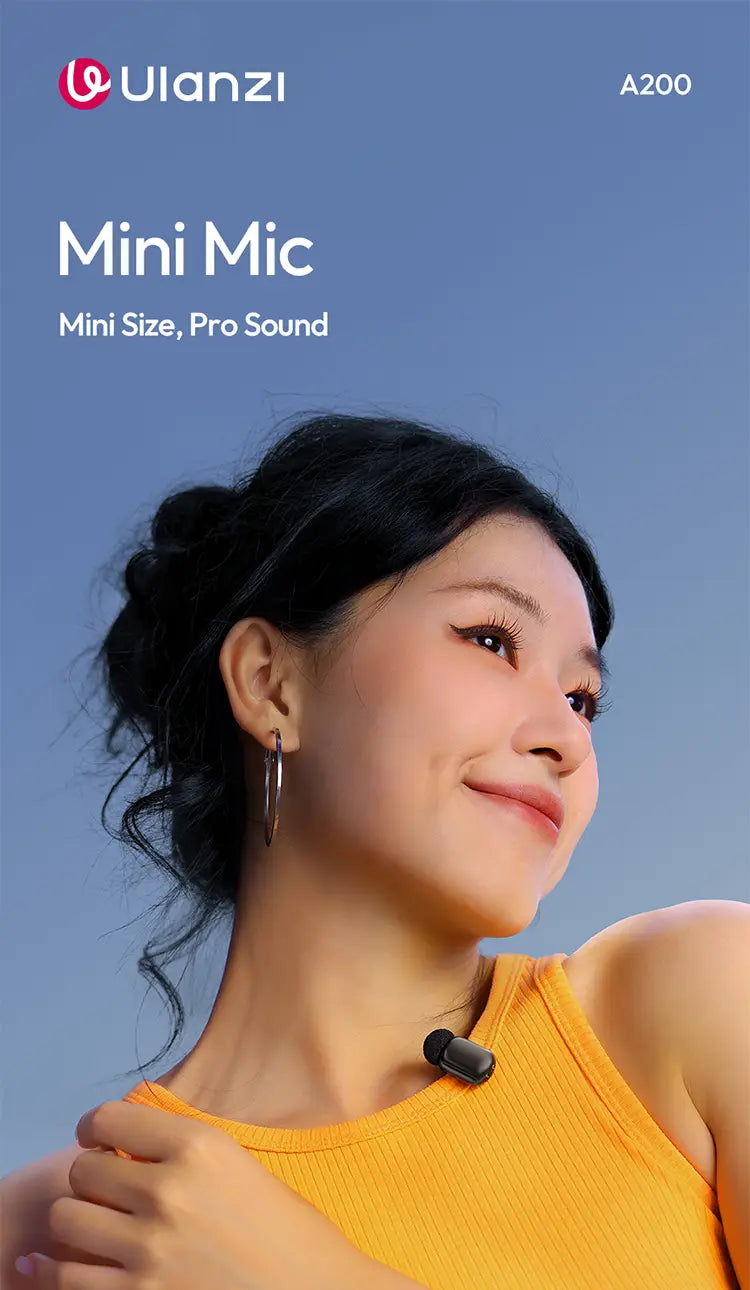 Ulanzi J12 Wireless Lavalier Microphone Audio Video Recording Mini Mic Plug Play For Smartphone Android iPhone Live Broadcast