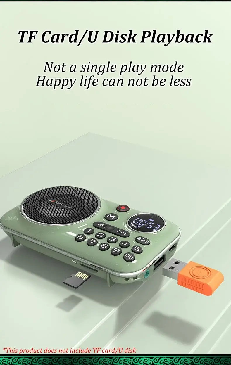 New Mini Radio Speakers Outdoor Portable Soundbox Multi-function Wireless Bluetooth Speaker As a Gift for the Elderly FM TF USB