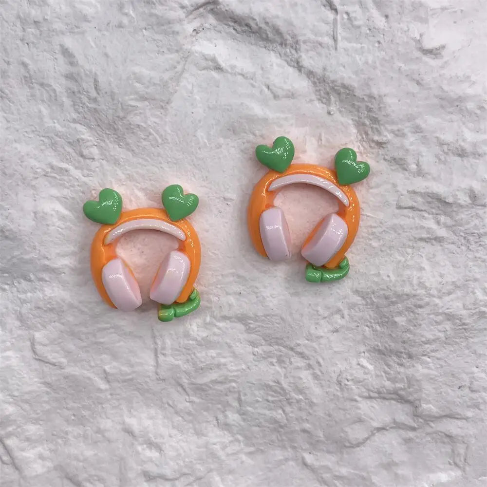 5pcs Cartoon Resin Game Controller Music Phone Resin Cabochon Phone Case Deco Parts Character DIY Hair Bows Accessories