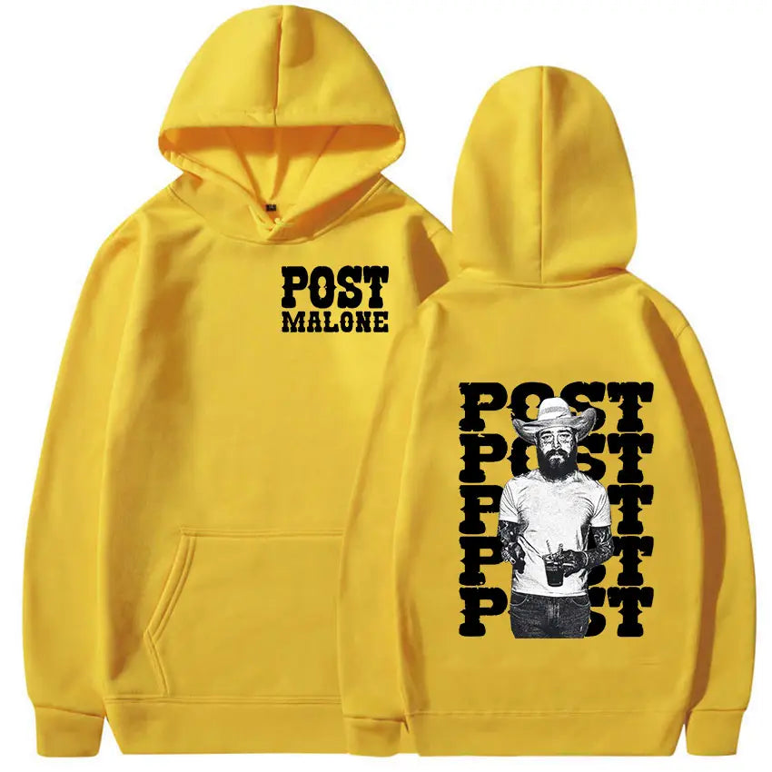 Rapper P-Posts M-Malones Graphic Hoodie Men’s Hip Hop Retro Pullover Sweatshirt Man Casual Fashion Oversized Hoodies Streetwear