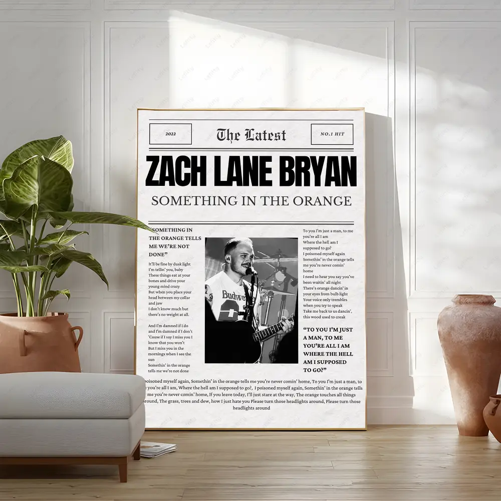 Hip Hop Rapper Music Album Zach Bryan Poster Wall art print art suitable for living room bedroom bar parlor home decoration gift