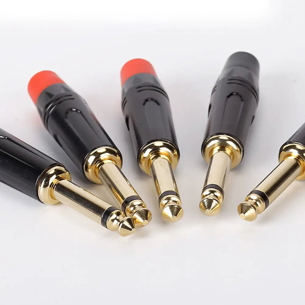 Musical Sound 6.35mm Audio 1/4’’ TS Plug 4 Pieces /Lot Mono Male Solder Jack Connector for Speaker/Guitar/Microphone Cables