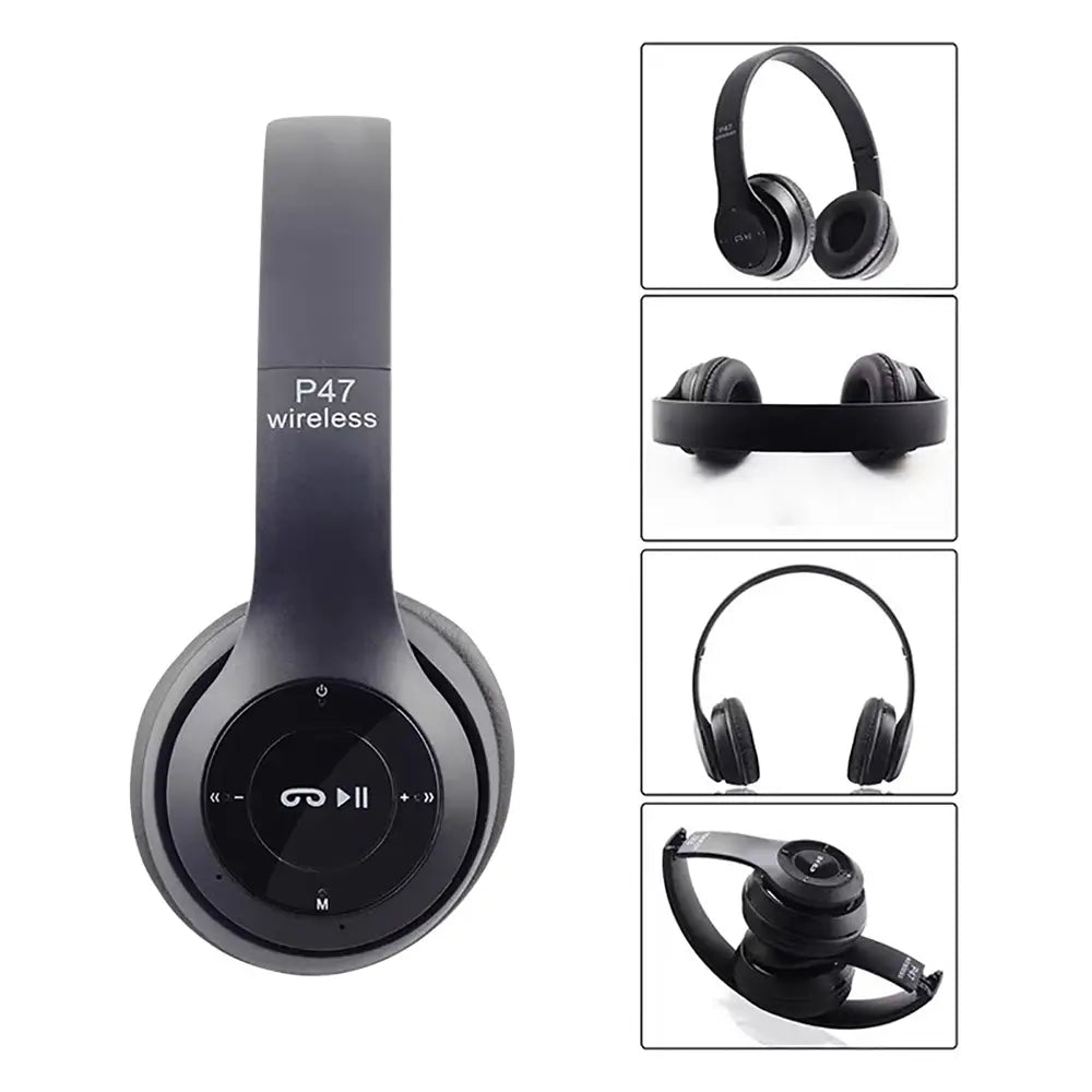 TWS Wireless Bluetooth 5.3 Headphones Over Ear HIFI Stereo Headsets Noise Reduction Sports Gaming Earphone Music Player With Mic