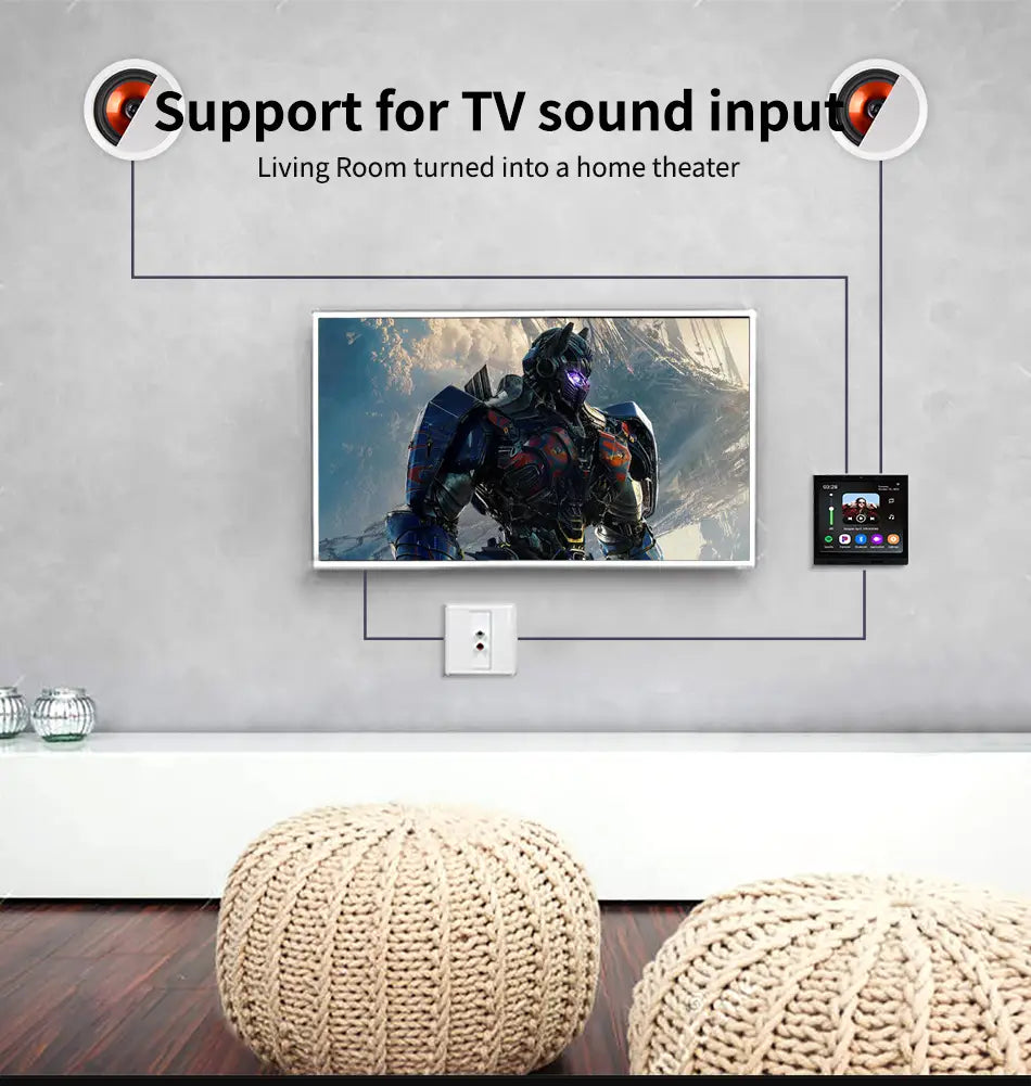 Smart Audio System TUYA Home Sound in Wall Amplifier Android 11 system WiFi Bluetooths Amp with Stereo Ceiling Speaker Kit Hotel