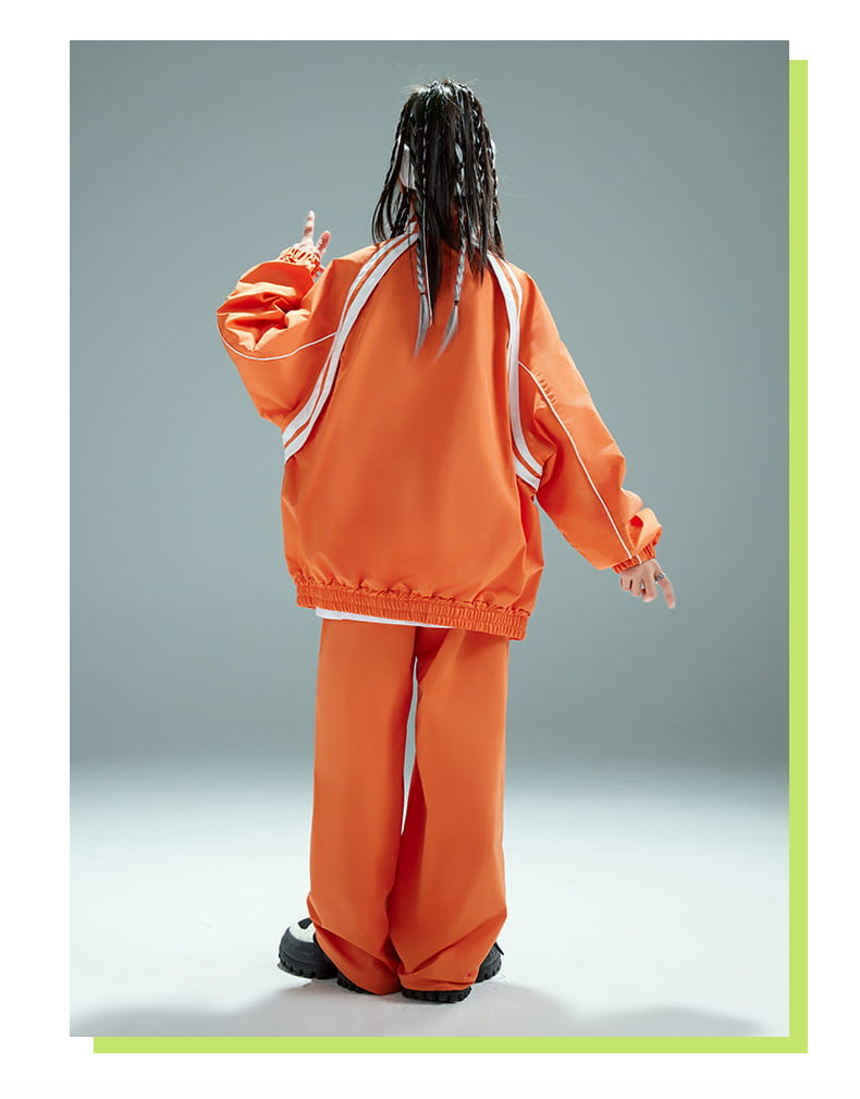 Hip Hop Children Costumes Boy Girl Streetwear Fashion Loose Casual Sports Jacket Pant Suits Kids Coat Trousers Sets Tracksuit