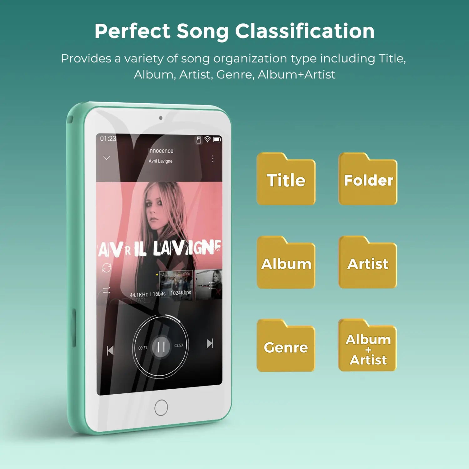 mp3 player bluetooth and wifi MP3/MP4 music player with video speakers FM radio eBooks capacity up to 512 GB