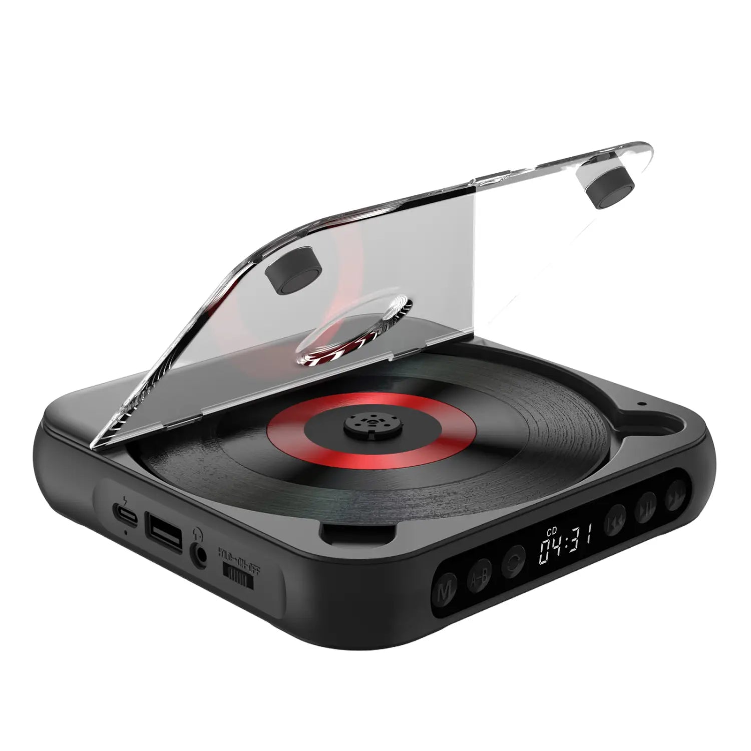 KC-918 CD Player Portable BT Music Player CD Runner Dustproof Cover 6 Modes A-B Repeat Timer Remote Control External Playback