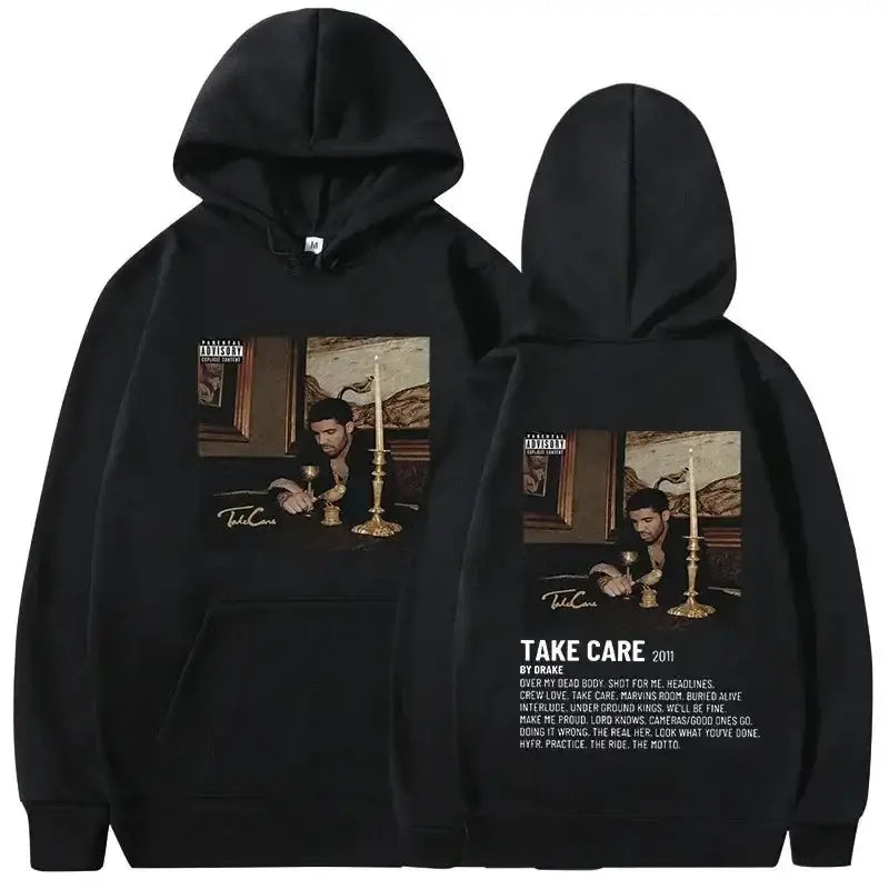 Rapper Drake Music Album Cover Graphic Hoodies Men’s Fashion Hip Hop Vintage Sweatshirts AutumnWinter Fleece Warm Pullovers Y2k