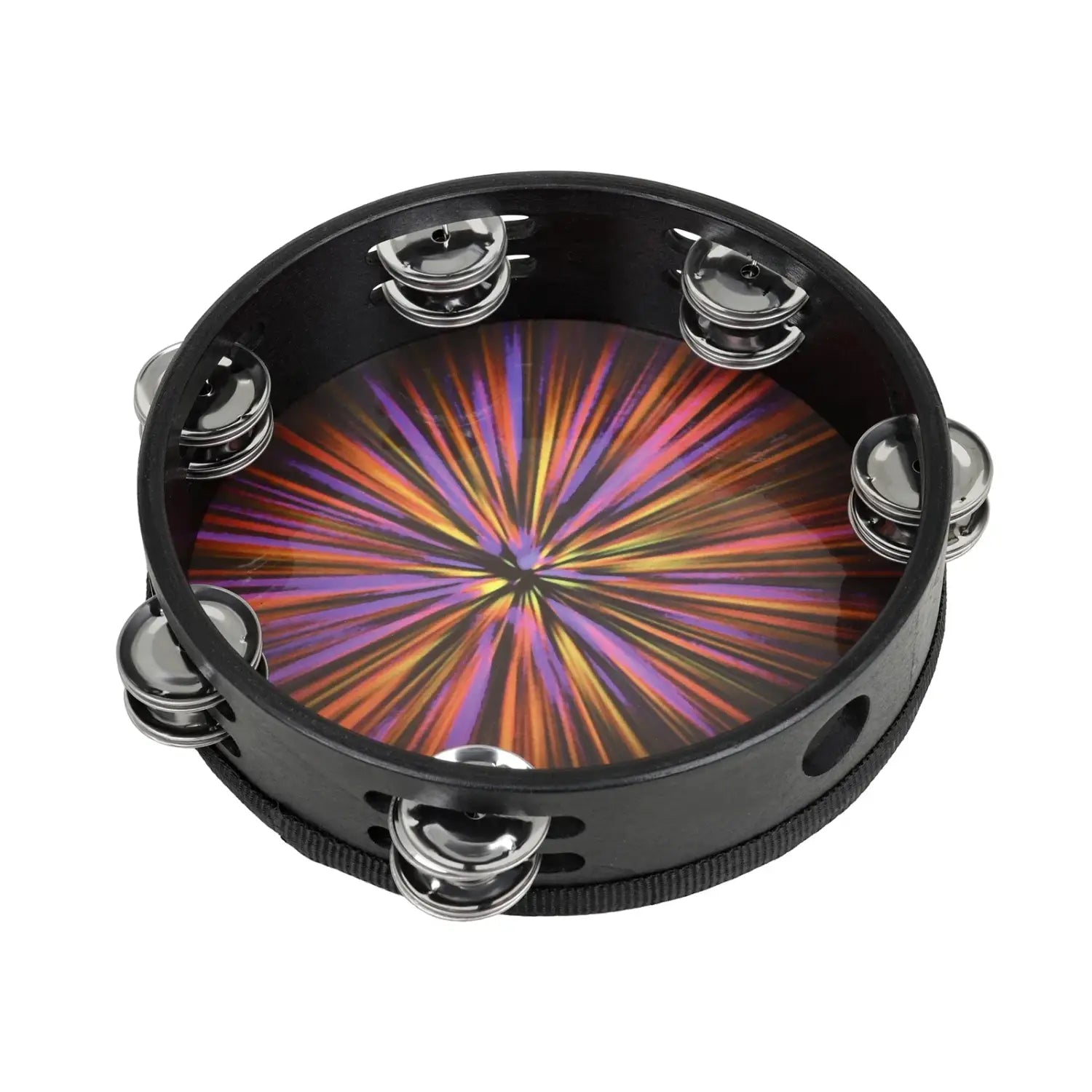 Orff Tambourine Double Row 8 Inch Hand Drum Children’s Gift Colorful Entertainment Comfort Safety Percussion Musical Instruments