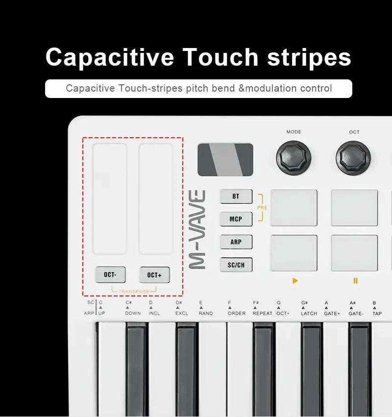M-VAVE SMK-25 II MIDI Pad Controller Keyboard USB Mini 25 Key,16 RGB Drum Pads,8 Knobs and Music Production,Software Included