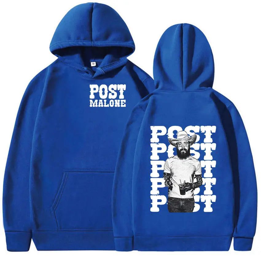 Rapper P-Posts M-Malones Graphic Hoodie Men’s Hip Hop Retro Pullover Sweatshirt Man Casual Fashion Oversized Hoodies Streetwear