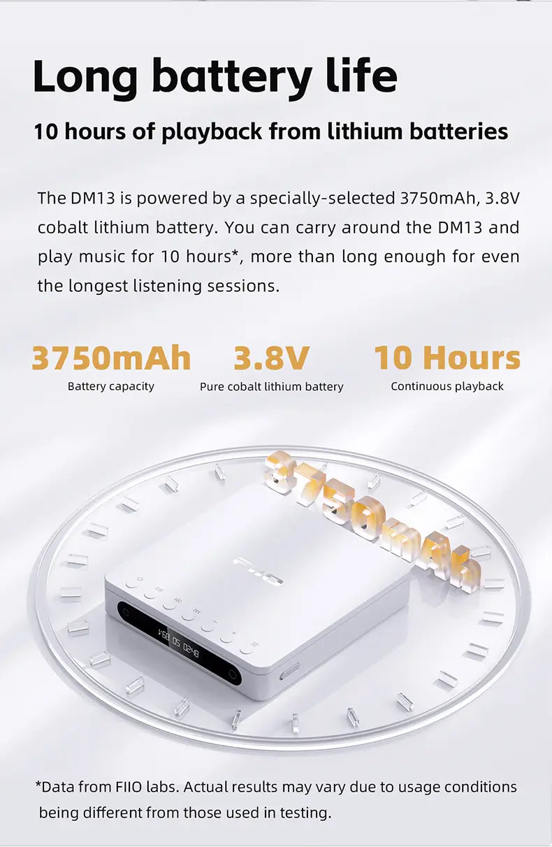 FiiO DM13 Multifunctional Portable Stereo CD Player with Long-Lasting Battery Supports USB Ripping Optical/coaxial/3.5mm/4.4mm