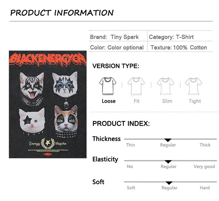 Hip Hop Streetwear 2025 Men T-Shirt Oversized Funny Graphic Masked Cats T Shirt Retro Washed Black Tshirt Cotton Unisex Tops Tee