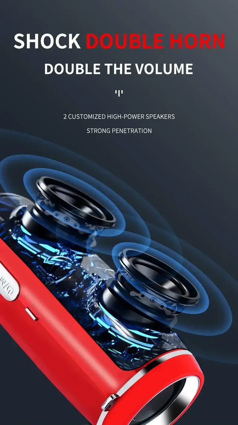 Portable outdoor stereo subwoofer 200W high-power MINI 2 wireless Bluetooth speaker supports TWS/FM/Voice Prom 3D surround sound