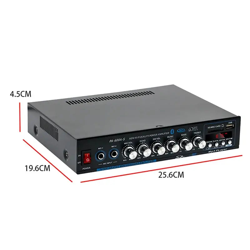 High Power Professional Hifi Bluetooth Amplifier 4.1 Channel Surround Sound FM USB Remote Control 800W Home Car Amplifier Stereo