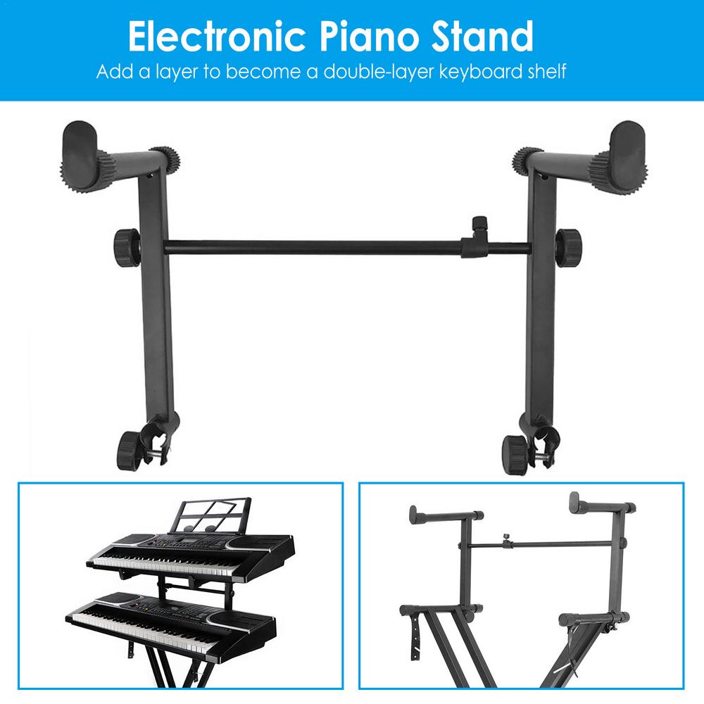 Double Keyboard Stand X Shaped Digital Piano Display Holder Sturdy Musical Performance Rack With Locking Straps Heavy Duty