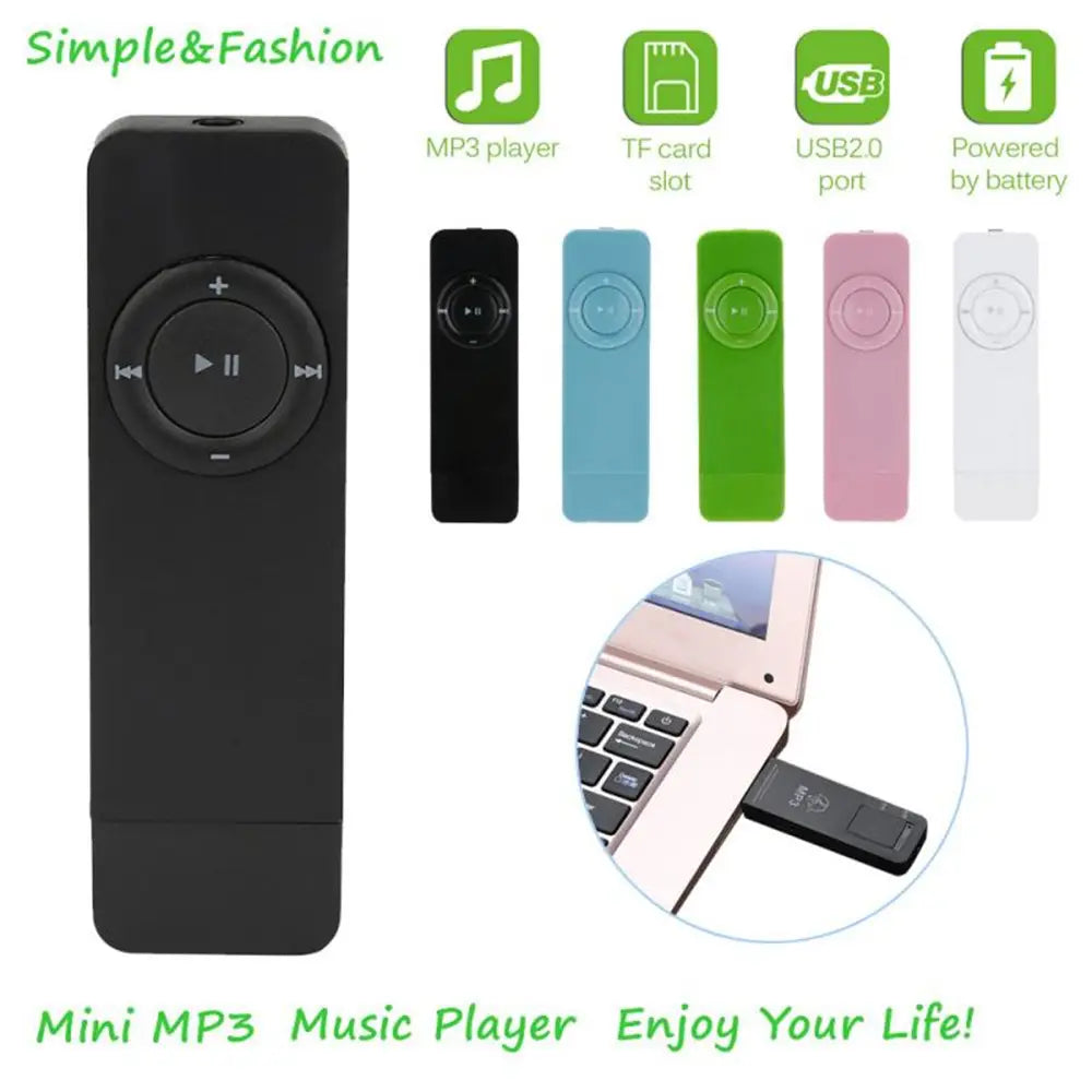2025 Mini MP3 Player USB in-line Card U Disk MP3 Player USB 2.0 Lossless Sound Music Media Player Support Micro TF Card(No Card)