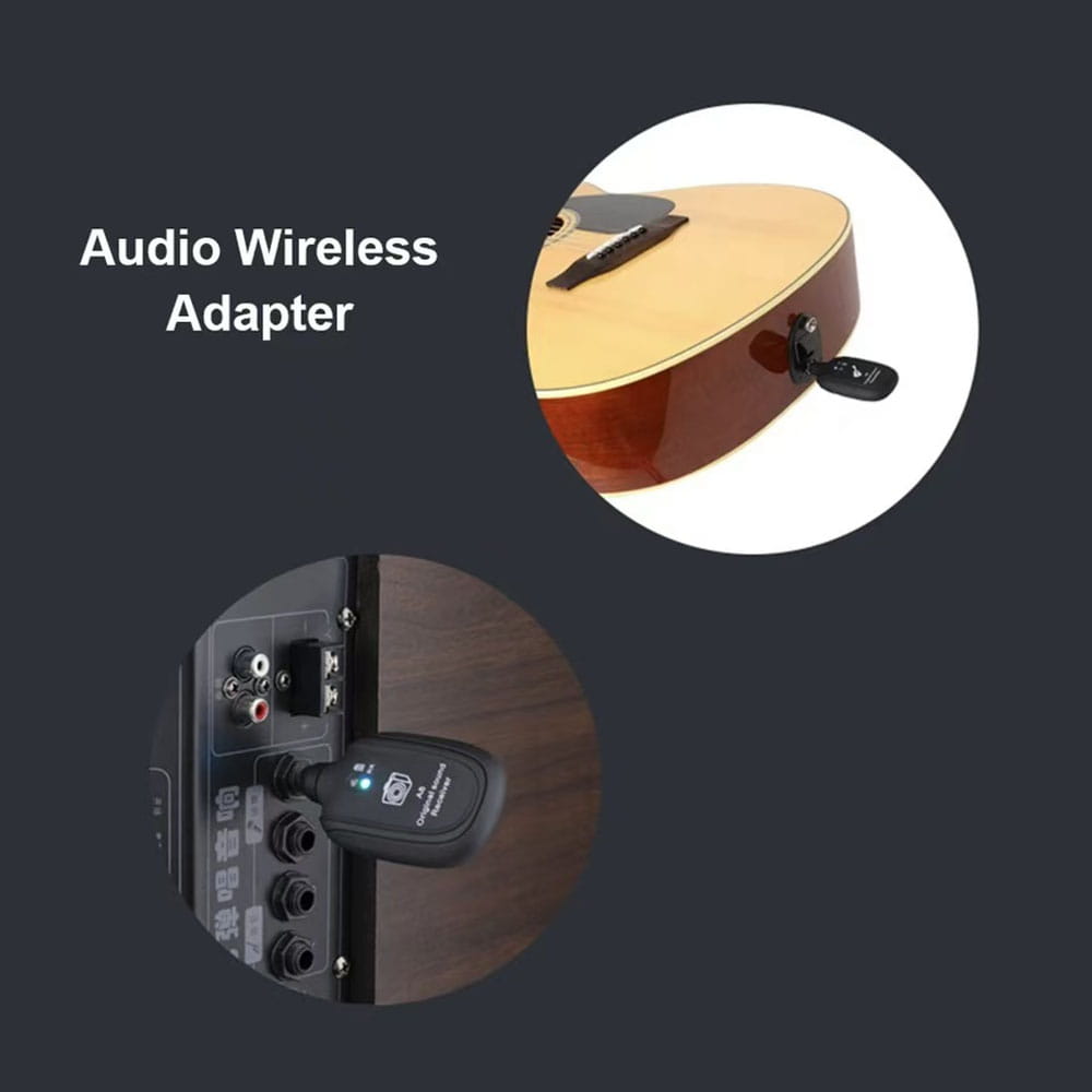 A8 UHF Electric Guitar Wireless System Transmitter Receiver Set Low latency Built-in Rechargeable For Electric Guitar Bass