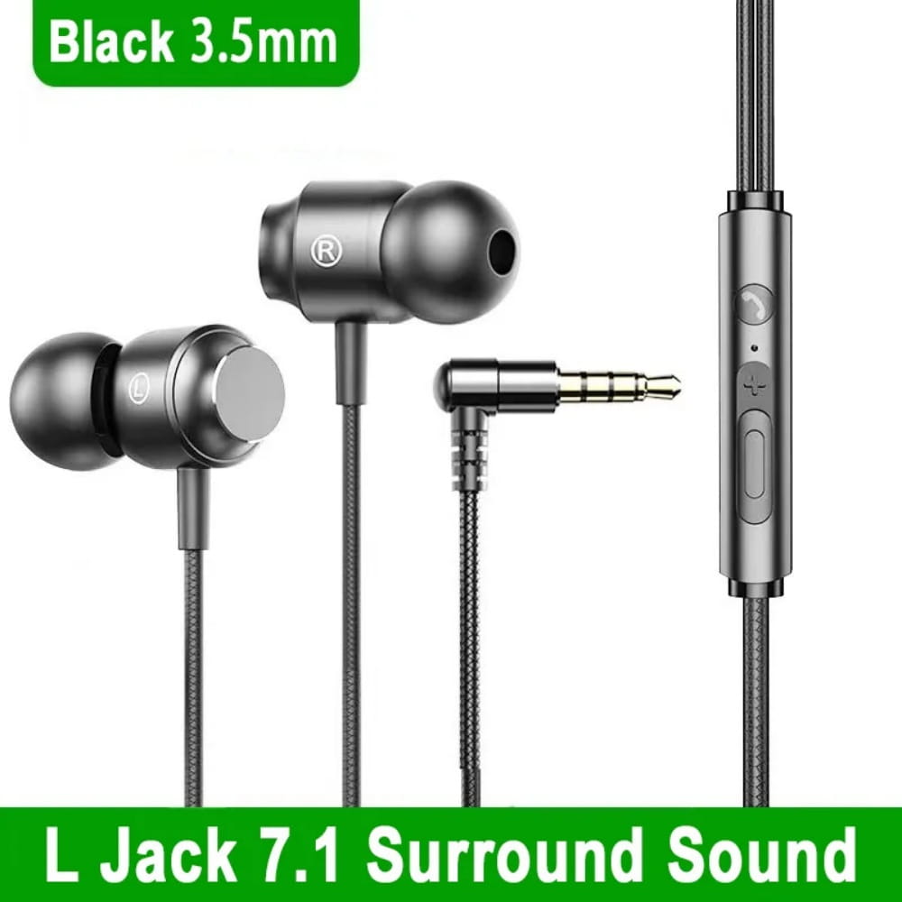 Magnetic Wired Earphone 3.5mm/Type-C Wired In-ear Headphones L Bending 9D HIFI Game Headsets Earbuds With Mic Music Earphones