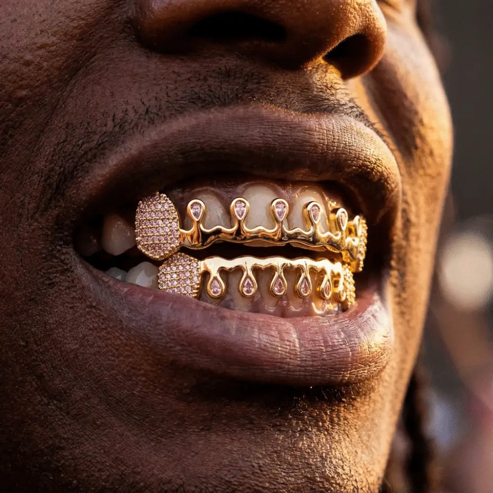 Trendy Removable Hiphop Teeth Grillz Punk Bling Rhinestone Tooth Caps Funny Unisex Dental Grills Rapper