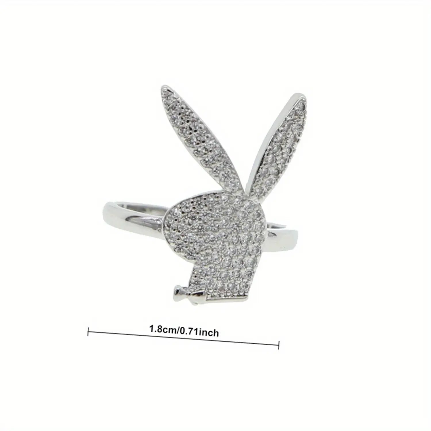 Elegant Shiny Hip Hop Rock Style Bunny Adjustable Open Ring Unique Jewelry Perfect Gift for Men Women