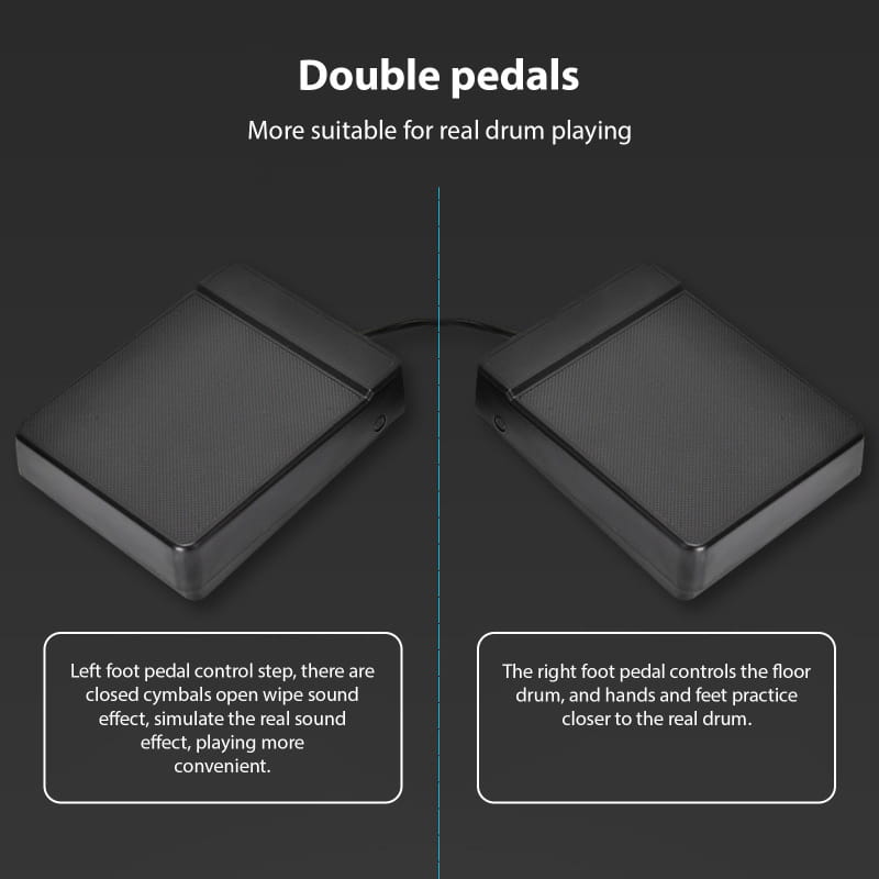 Electronic Drum Set Hand-rolled Drum 9-pad MIDI Interface Supports DTX Games Portable Drum Set Gifts with Drumsticks Pedals