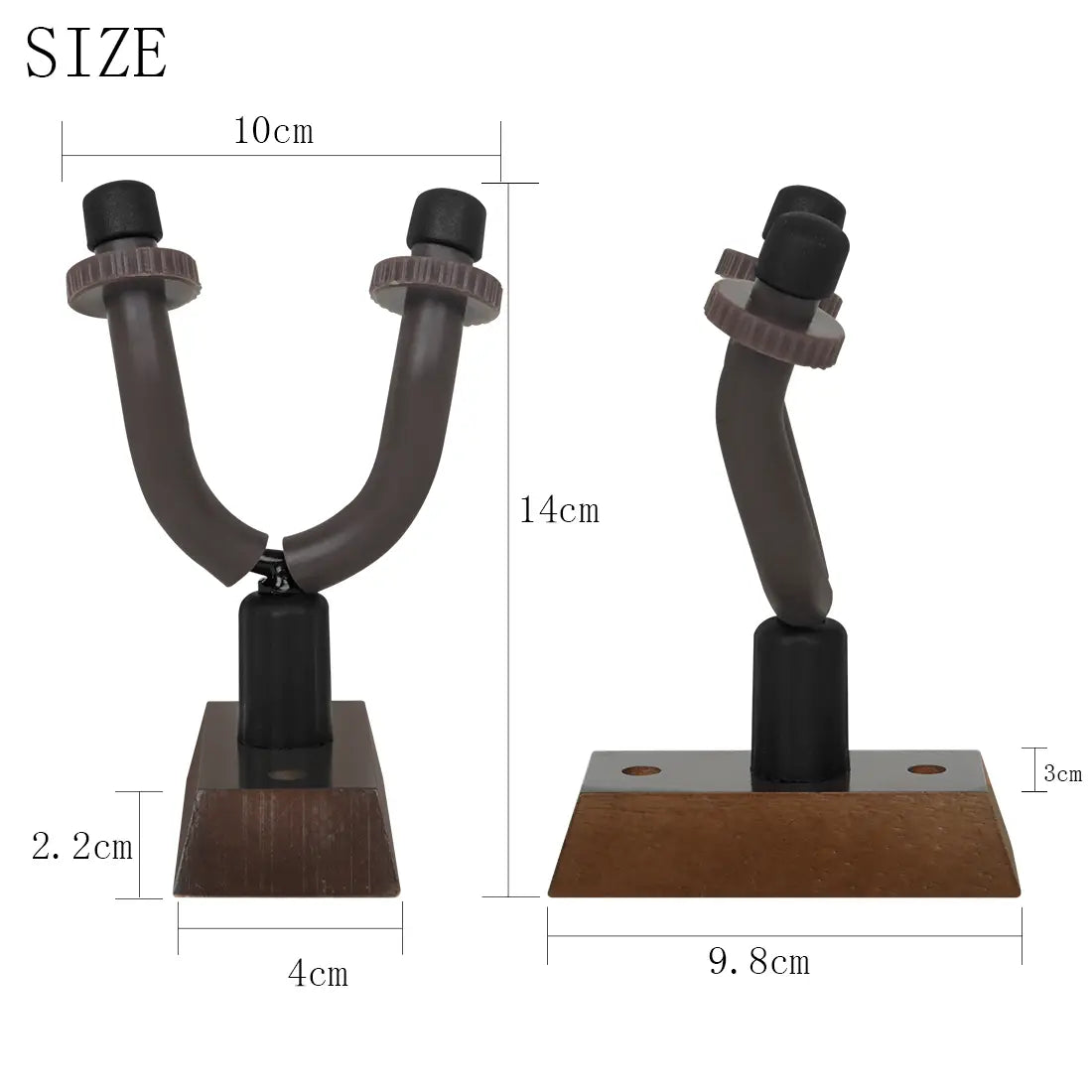 Guitar Wall Mount Hook Stand Walnut Base Metal Wall Stand Bracket for Violin Bass Ukulele Banjo Guitar Parts & Accessories