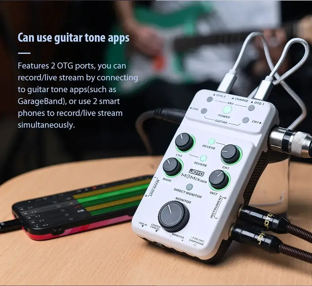 JOYO MOMIX / MOMIX PRO Audio Mixer Suitable for Guitar Keyboard Musical Instrument Sound Card for Recording & Live Streaming
