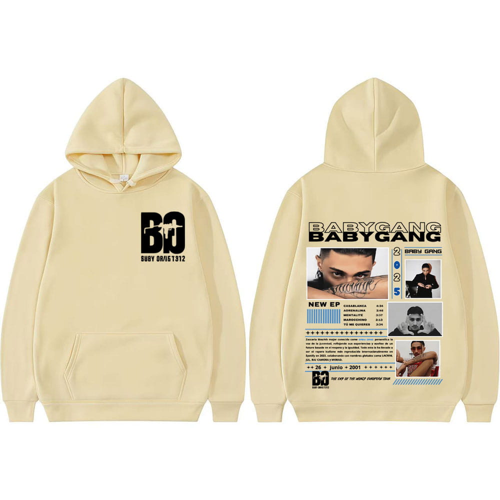 Rapper Baby Gang Album Tour 2025 Cover Graphic Sweatshirt Men Women Hip Hop Casual Hoodie High Quality Comfort Oversized Hoodies