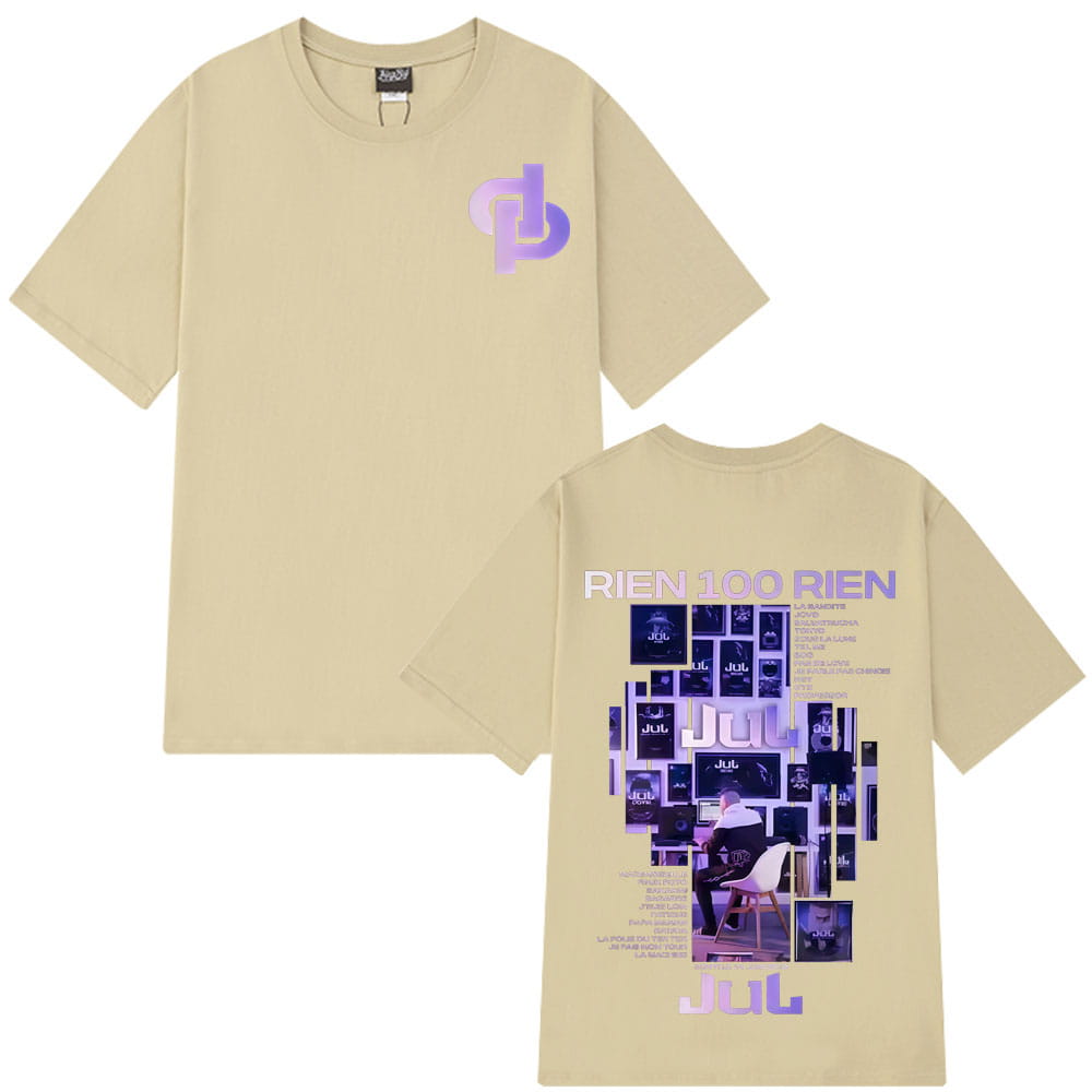 Rapper Jul Rien 100 Rien Album Tour 2025 Graphic T Shirts Men’s Women Fashion Clothing Tees Hip Hop 100% Cotton Loose T-shirts